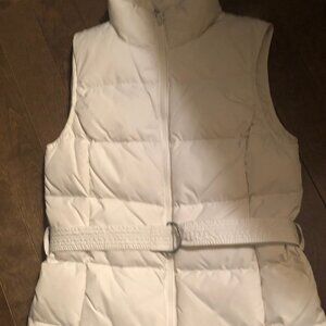 Gap white down belted vest